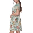 thumbnail image 2 of Disketp Cute Owl para Vestido de Manga Corta para Mujeres, Vestidos de Verano para Mujeres, Casual y Holgado para la Playa, 2 of 6