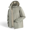 thumbnail image 2 of Men's Summer Sun Protection Hooded Jacket Ice Silk Cooling Long Sleeve Top Casual Fishing Hiking Travel Outdoor Windbreaker Solid Color | AESTIVO,Green 2XL, 2 of 8
