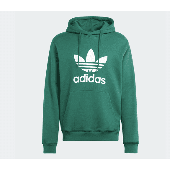 Adidas Men's Trefoil Hoody Sweatshirt Green White Size Medium