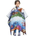 thumbnail image 6 of DOKKIA Kids Barber Cape Haircut Hair Cutting Children Toddler Boys Girls Hairdressing Salon Styling Cloth Apron Cover Gown (Cartoon Sea World/40×50" INCH), 6 of 7