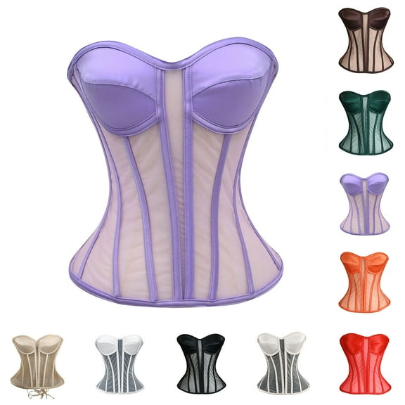 Jsaierl Womens Corset Top Plus Size Sleeveless Gothic Renaissance Corset Vintage Overbust Corsets Going Out Bustier Shapewear