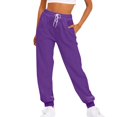 thumbnail image 1 of Pantalons de Survêtement pour Femmes avec Poches Bas Resserré à Cordon Jambe Droite Pantalons de Survêtement Confortables 2023 Pantalons Amples en Coton Jogger Noir 2TG, 1 of 5