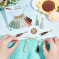 thumbnail image 3 of 15Pcs Teardrop Mixed Natural Gemstone Charm Locking Stitch Markers Zinc Alloy Lobster Clasp Charm 5cm DIY, 3 of 6