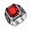 Red, variant on Men's Stainless Steel Rectangular Signet Ring, Faceted Color Accent Geometric Band for Men, Sizes 7-12