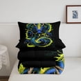 thumbnail image 5 of Homewish Traditional Dragon Twin Comforter Sets,Retro Animal Bedding Set,Yellow Blue,Black Reversible,2 Pieces,1 Comforter and 1 Pillowcase, 5 of 7