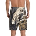 thumbnail image 4 of Lsque Graceful Snow Leopard Mens Sleep Pajama Shorts,Short Pajama Pants, Cotton Ultra-Soft Knit-4X-Large, 4 of 9