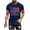 A Navy, variant on Mens Dress Shirt Men Casual Fashion Printing Round Neck Pullover Fitness Sports Shorts Sleeves T Shirt Blouse Navy Xxl