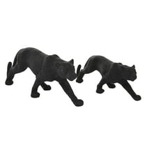 18", 14"W Black Polyresin Leopard Sculpture, by DecMode (2 Count)