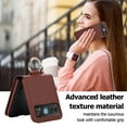 thumbnail image 6 of for Motorola Razr 40 Case, Classic Premium PU Leather Flip Case with Card Holder Shockproof Drop Protective Ring Holder Phone Case Cover for Motorola Razr 40, Brown, 6 of 6
