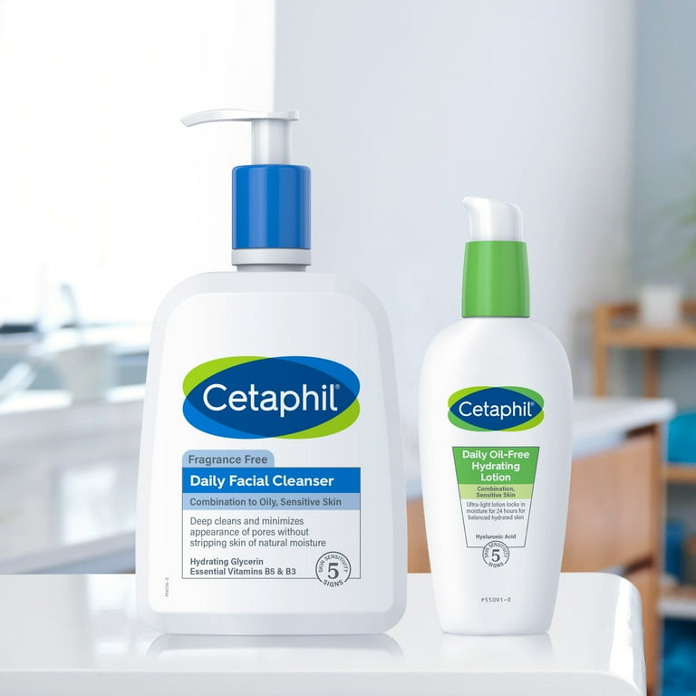 Cetaphil Daily Facial Cleanser for Sensitive, Combination to Oily Skin, 16  oz