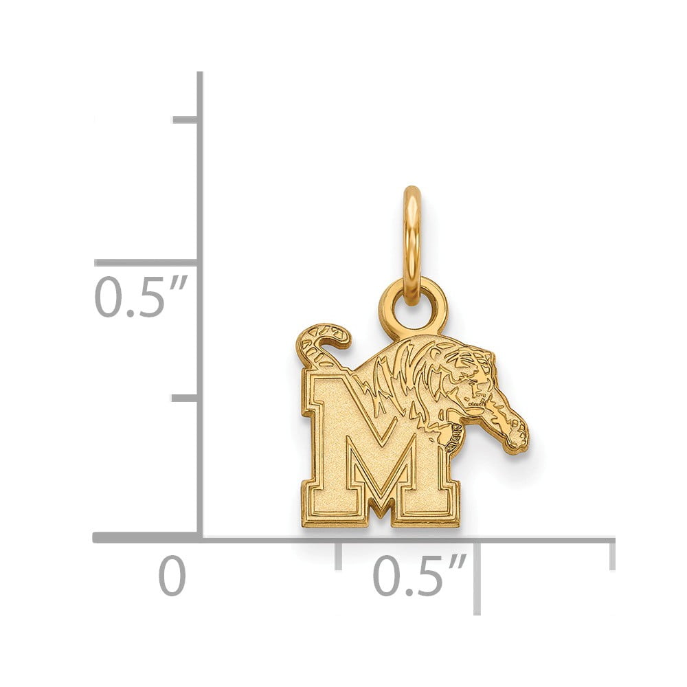Solid 925 Sterling Silver Official University of Memphis Small Pendant Charm 17mm x 13mm