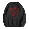 thumbnail image 5 of Women's Letter Printed Loose Casual Hooded Sweatshirt Top Sweater Dress Tunic Turtleneck Hoodie Women Womens Sweatshirts Zip up Clothe with Pocket Womens Winter Hoodies Extra Long Zipper Hoodie Womens, 5 of 5