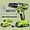 Green, variant on ZEN Drill, 21V Cordless Drill with Dual 2.0Ah Power Pack and Charger, Electric Power Drills Set, 3/8 Inch Chuck, 25+1 Torque, 2 Speed 29 Accessories Tool for DIY, Gifts
