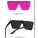 thumbnail image 2 of Nueva tendencia, gafas de sol de una pieza con montura grande y protección UV400, gafas de sol para hombre y mujer para tiro en la calle, estilo retro en azul claro, 2 of 5