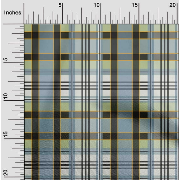 oneOone Organic Cotton Voile Fabric Madras Check Printed Fabric 1 Yard 42 Inch Wide