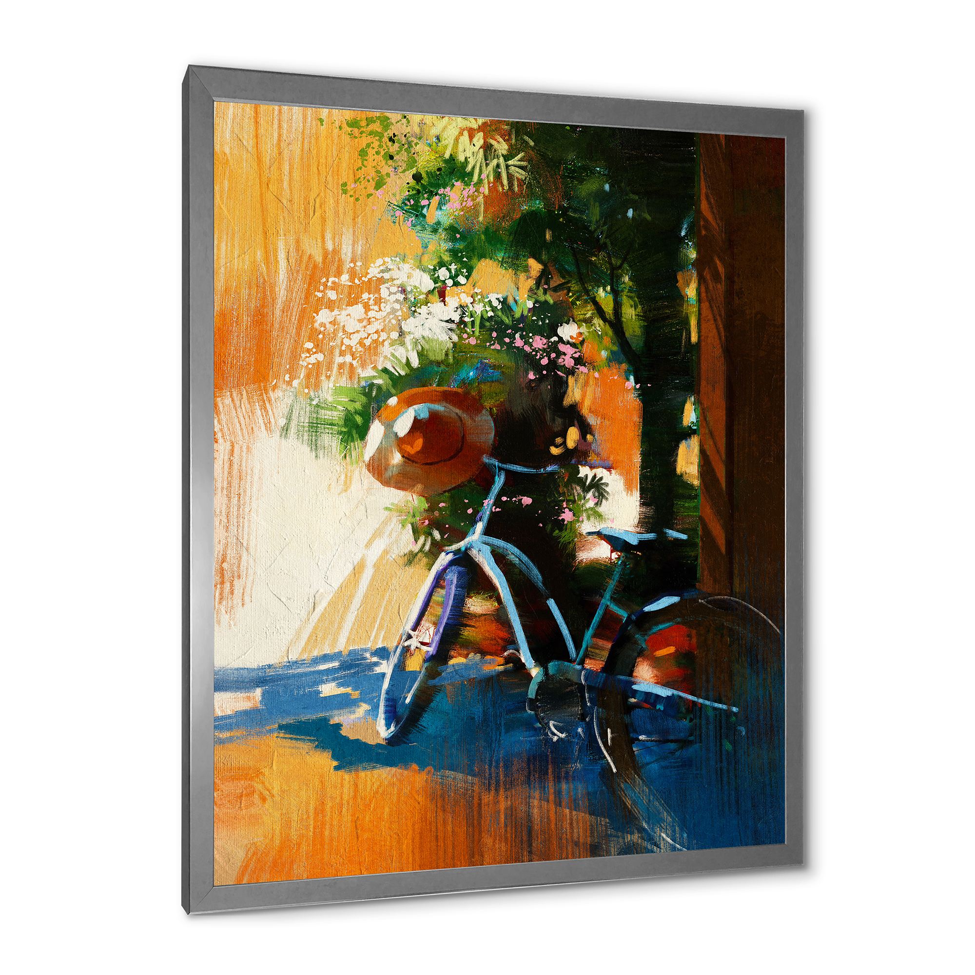 Designart 'Ancient Bicycle and Old Hat On Summer Day' Vintage Framed Art Print