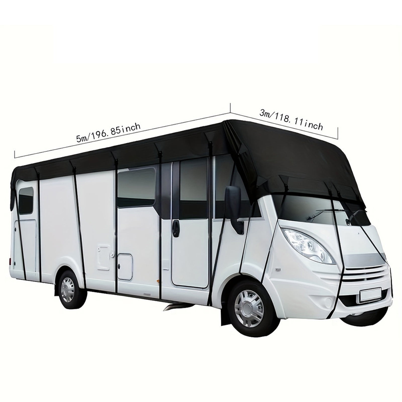 Heavy Duty All Weather RV Roof Cover for Class A B C Motorhomes Travel Trailers and Truck Campers with Universal Fit from 16 to 44 Feet