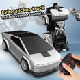 thumbnail image 3 of RC Cars Transform Cyber Pickup Truck Cars Robot Toy for Kids, 2.4GHz Remote Control Car with One-Button Deformation 360° Rotation LED Lights Christmas Birthday Gifts for Boys Age 4-7-8-1（1:18 Scale）2, 3 of 12