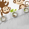 thumbnail image 4 of Homewish Cartoon Monkey Black Out Curtains,Zoo Animal Curtains Pack of 2 (42x63 Each),White Brown Green Bedroom Curtains For Boys Girls,Luxury Bedroom Decor, 4 of 6