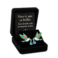 thumbnail image 1 of Aretes De Colibrí Tipo Broquel Chapado En Plata, 1 of 4