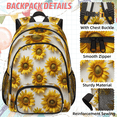 thumbnail image 2 of Herdesigns Sunflower Backpack with Lunch Box Sunflower Print Lightweight Large Travel Work Laptop Backpacks Set Casual Daypacks, 2 of 8