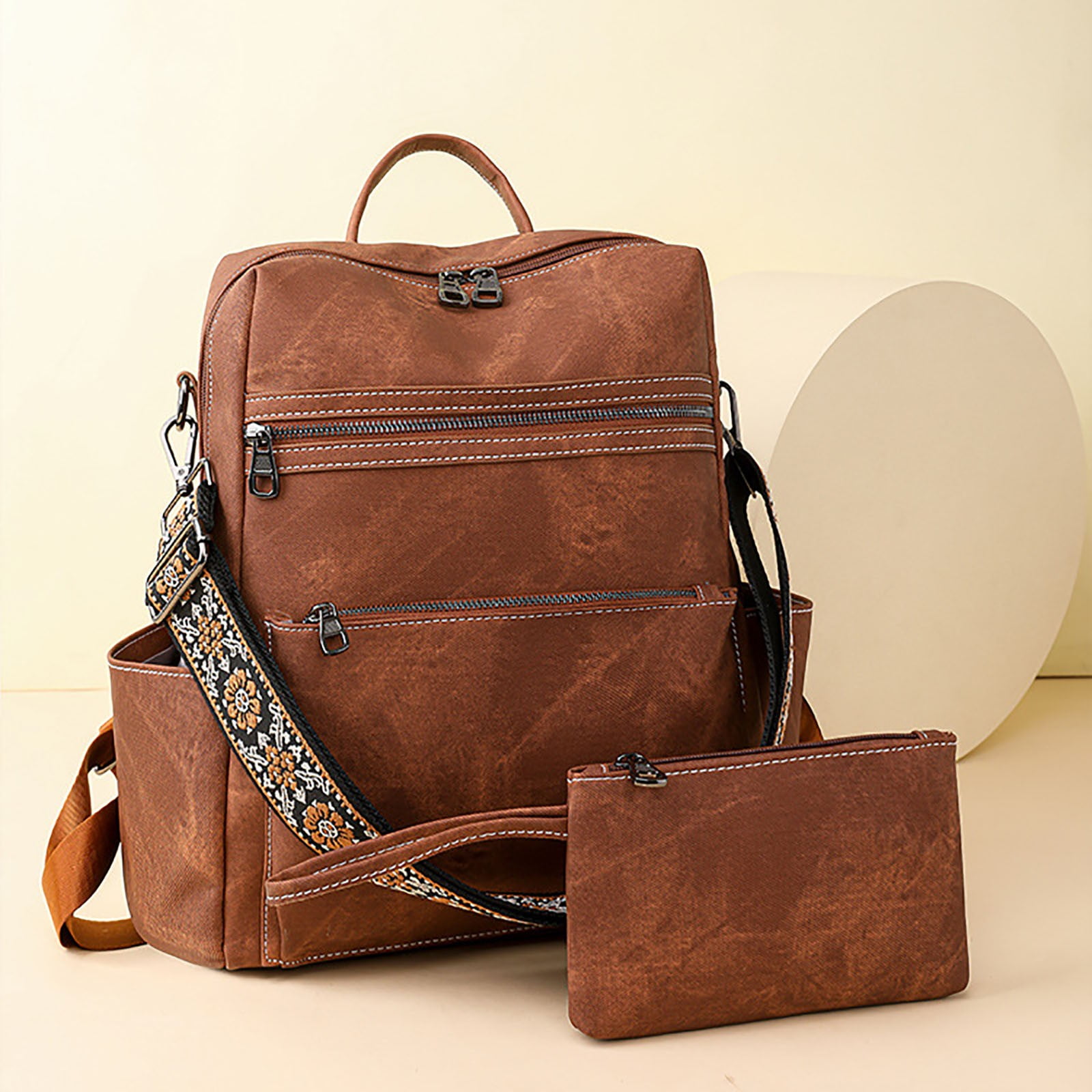 Modisza Backpack Purse for Women Fashion Leather Travel Shoulder Bag Top Handle Satchel Schoolbag