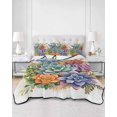 thumbnail image 3 of Summer Botanical Succulents Queen Size Down Alternative Comforter,Lightweight Comforter Quilt Bedding Set with Pillow Shams Watercolor Spring Floral Botanical Bed Comforter Duvet Insert 90"x96", 3 of 7