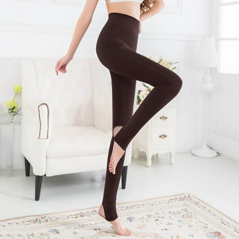YDOJG Soft Leggings For Women Tummy Control Fashion Women Brushed Stretch  Lined Thick Tights Warm Winter Pants Warm Leggings Step Pants Xs 