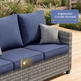 thumbnail image 3 of UDPATIO Patio Furniture Set, 5 Pieces Wicker Outdoor Couch with Chairs, Ottomans and Thick Cushions for Backyard, Blue, 3 of 8