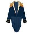 thumbnail image 5 of Eandarui Mens Circus Ringmaster Tailcoat Costume Long Sleeve Showman Tassel Jacket for Halloween Dark Blue XL, 5 of 6