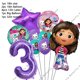 thumbnail image 4 of Gabby casa de muñecas gatos número globo decoración de fiesta de cumpleaños para niños globos de aluminio de látex conjunto de globos de muñeca de Gabby（9Pcs Balloon1 Purple AS picture, 4 of 5