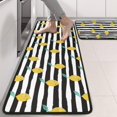 thumbnail image 2 of Kitchen Rugs Sets Of 2,Yellow Lemon Fruit Leaves BlackWhite Pattern Anti Fatigue Kitchen Mat Rugs Non Slip Washable,Decorative Kitchen Floor Mats for Kitchen,Sink,Laundry,17"x47"+17"x47", 2 of 5