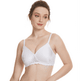 thumbnail image 4 of BIMEI Women's Mastectomy Bra Pockets Seamless Molded Bra Lace Contour Post-Surgery Invisible Pockets for Breast Forms Everyday Bra 9828,White, 34A, 4 of 8