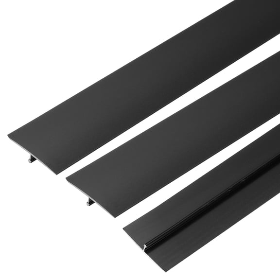 Unique Bargains Aluminum T Molding Floor Transition Strip Moulding 1.6"x3 Ft Black