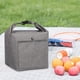 thumbnail image 4 of Bolsa de mano para el almuerzo con aislamiento | Enfriador térmico Bento plegable | Forro de papel de aluminio de tela | Mantiene los alimentos frescos, calientes o fríos | Ligero Portátil | Vino, 4 of 6