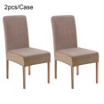 thumbnail image 2 of Youkk 2pcs/set Dirt-proof Velvet Chair Covers - Exquisite Craft Elastic Belt Machine Washable Dining Room Khaki 2 pcs 1Set, 2 of 6