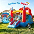 thumbnail image 4 of Sunnyfree Inflatable Water Slide Bounce House for Kids 3+, 65.3" × 370" × 91.3", 3 Water Slide with Sprinkler and 2 Slip Inflatable Boards, 4 of 13