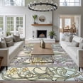 thumbnail image 3 of Butterflies Flowers Area Rugs 8'x10', Washable Small Throw Rugs for Living Room Patio, Vintage Geometric Colorful Glass Floral Indoor Outdoor Rug Non-Slip Low Pile Carpet Runner Reversible Floor Mats, 3 of 8