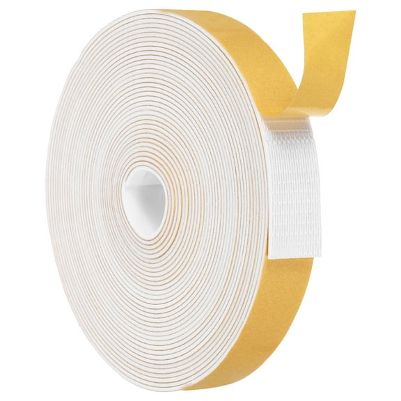 Uxcell Weather Door Seal Strip Tape, Strong Self Adhesive Foam Tape Gap Filler for Door, Window, 1 Inch x 1/16 Inch x 32 Feet White