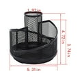 thumbnail image 4 of Rotating Desk Organizer Pen Holder – 360° Metal Mesh Desktop Caddy with 5 Compartments | Black Office Desk Accessories | Space-Saving Organizer for Pens, Pencils, Supplies | 1pc, 5.3x4.7in, 4 of 9