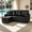 Black, variant on Jivora 71" L-Shaped Modular Sofa, Faux Leather Pull-Out Sleeper with Storage Chaise