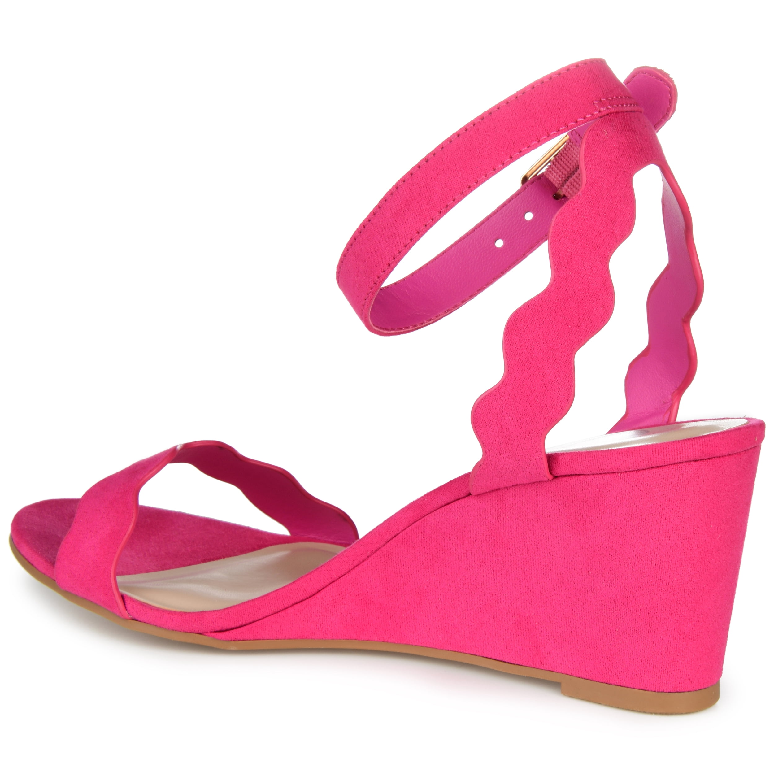 Journee Womens Loucia Buckle Ankle Strap Wedge Sandals