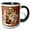 Black/White, variant on 3drose, Wolf Resting Against a Tree, 11oz Two-tone Yellow Mug