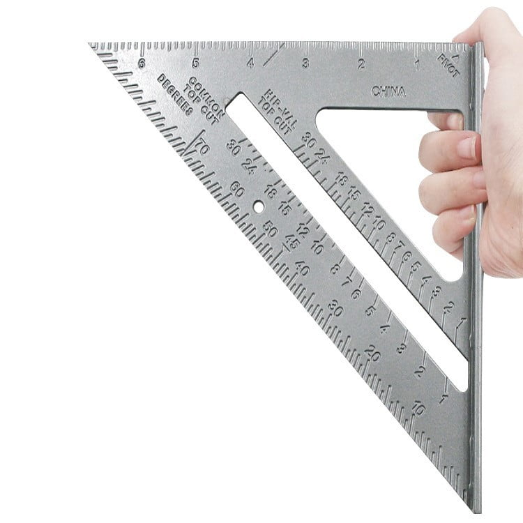 7''Triangle Ruler Speed Square Woodworking Measuring Tool Aluminum Alloy Useful 