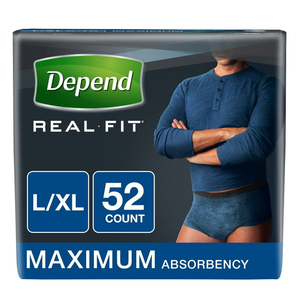 Depend Real Fit Incontinence Underwear for Men, Maximum Absorbency, L ...