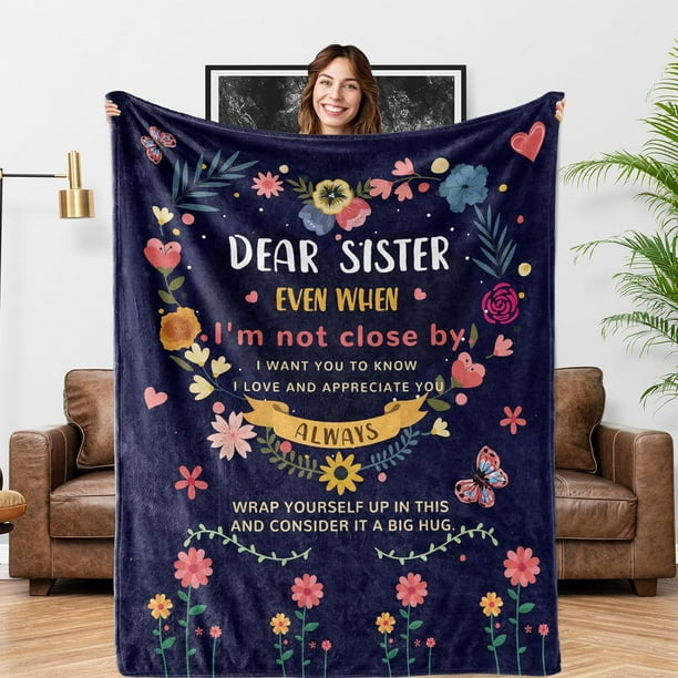 LHSHID Sister Gifts Blanket Sister Gifts from Sister Sister Birthday Gifts Gifts for Sister Valentines Day Gifts for Sister to My Sister Gifts Throw Blanket 40"x50"