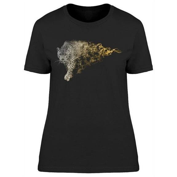 African Leopard On Fire T-Shirt Women -Image by Shutterstock, Female Small