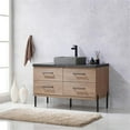 thumbnail image 3 of Trento 48" Black Sintered Stone Top Concrete Sink North American Oak Bath Vanity, 3 of 9