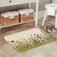 thumbnail image 2 of Spxubz Non Slip Flannel Polyester Floor Mat With Floral Design For Bathroom Kitchen Bedroom Decoration 24x16 inch, 2 of 5