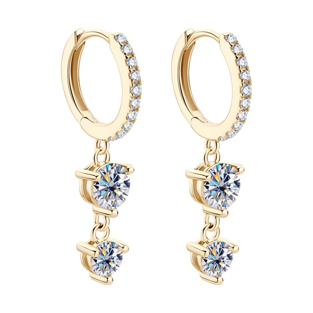 Pendientes colgantes jinwen aro Huggie dorado diamantes de imitación